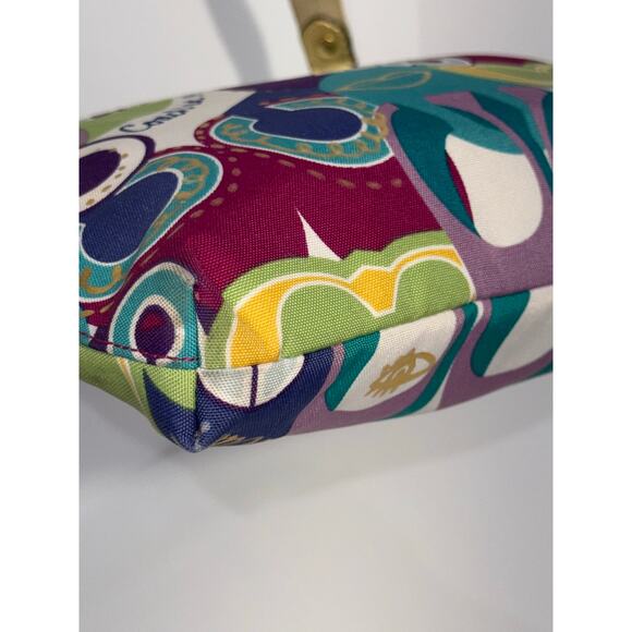 Coach Poppy Signature Canvas Leather Multicolor Shoulder / Crossbody Bag - Picture 7 of 15